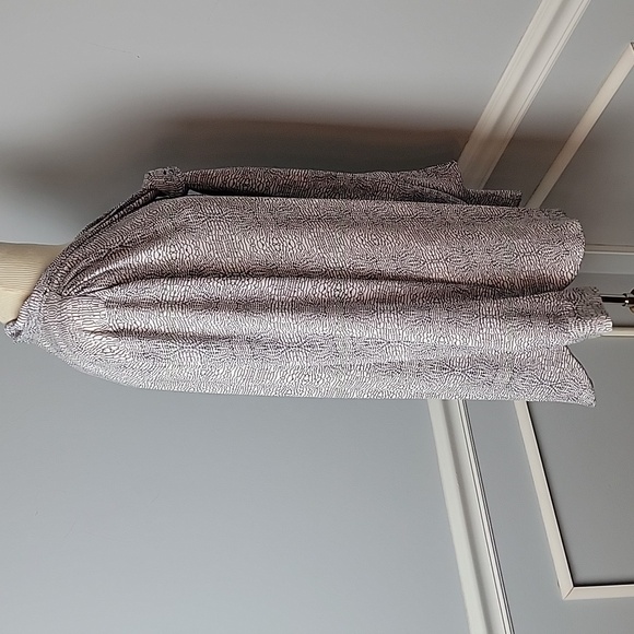 WORTHINGTON White Black Snakeskin Animal Print Professional Office Tie Blouse L - Picture 4 of 7